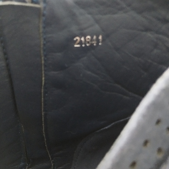 JC Womens Perforated Faux Suede Stacked Heel Asymmetrical Booties size 8½ Buckle - Picture 11 of 14